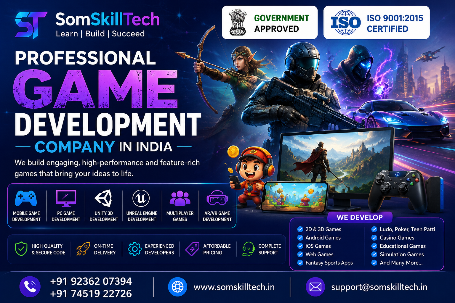 Best Game Development Company in India | Mobile & PC Game Development | SomSkillTech
